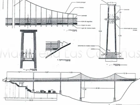 Planos de puente colgante